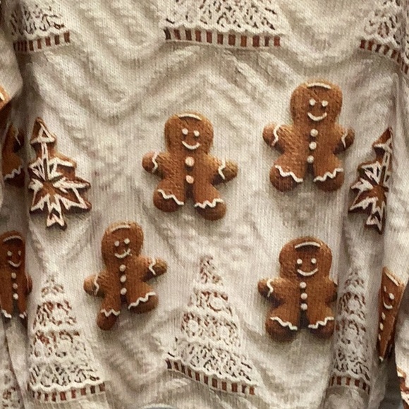 Brand new Holiday Sweater. Gingerbread dad people galore so cute. Size XL - Picture 5 of 7